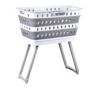 Dorm Laundry Basket, Large Foldable Hamper, Multi-Functional Storage Cart with Fabric, Portable Organizer for College Bedroom Nursery Closet, Underwear Washing Bin for Home Outdoor Hospitality