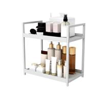 Dorm Supplies - Étagère de bureau | Bibliothèque autonome | Étagère extensible à 2 niveaux | Organiseur de bureau multifonction pour fax, scanner, fichiers, livres