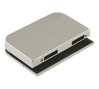 Dorma Glas Contre-porte en verre (serrure de porte en verre) Junior Office, épaisseur de verre 8-10 mm, ferrure arrondie à gauche - Effet aluminium acier inoxydable