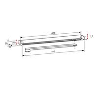 DORMAKABA 64010011, rail coulissant blanc G-N, RAL 9016.