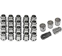 Dorman 611-122FK Kit d'écrous de roue 1/2-20 Dometop - 3/4" Hex, 1-5/16" Longueur avec verrou pour certains modèles, chrome (OE FIX)