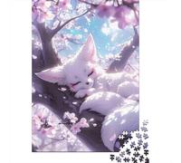 Dormant Renard sous Sakura 1000 Pièce Carton Épais Puzzle Classique Adolescents Fans 12-18 Ans Difficile Défiant Décoration Murale Le 38x26cm/1000pcs