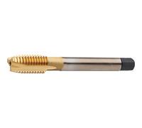 Dormer E000TINM10 Series E000TIN HSS-E-PM Taraud mécanique à pointe hélicoïdale avec revêtement en étain, norme ISO, filetage M10 x 1,50 mm, longueur 80 mm