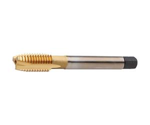 Dormer E000TINM10 Series E000TIN HSS-E-PM Taraud mécanique à pointe hélicoïdale avec revêtement en étain, norme ISO, filetage M10 x 1,50 mm, longueur 80 mm