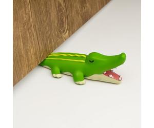 Dormercy Cute Door Stopper, Cartoon Crocodile Animal Door Stop, 1 Pack Decorative Door Wedge for Home and Office Floor(Patent Registering)