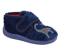 Dormeurs, CS269, Diplodocus Petits Garçons Dinosaure Chaussons - Bleu - Flanelle marine