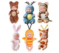 Dormir miniature renaissance réaliste Reborn Mini bébé - 7,28 x 6,81 x 2,36 pouces | s réalistes pour nouveau-né, jouets ultra doux et confortables | Cadeaux de mariage, de banquet, d'anniversai