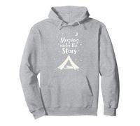 Dormir sous Les étoiles : Aventure de Camping Confortable Sweat à Capuche, Unisexe pour Adultes, Gris Chiné, L