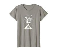 Dormir sous Les étoiles : Aventure de Camping Confortable T-Shirt, Femme, Ardoise, L