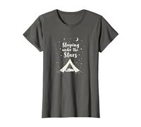 Dormir sous Les étoiles : Aventure de Camping Confortable T-Shirt, Femme, Asphalte, L