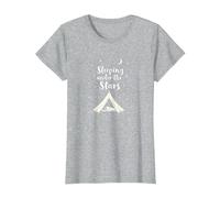 Dormir sous Les étoiles : Aventure de Camping Confortable T-Shirt, Femme, Gris Chiné, L