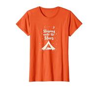 Dormir sous Les étoiles : Aventure de Camping Confortable T-Shirt, Femme, Orange, M