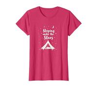 Dormir sous Les étoiles : Aventure de Camping Confortable T-Shirt, Femme, Rouge Chiné, L