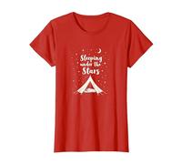 Dormir sous Les étoiles : Aventure de Camping Confortable T-Shirt, Femme, Rouge, L