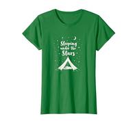 Dormir sous Les étoiles : Aventure de Camping Confortable T-Shirt, Femme, Vert Kelly, L