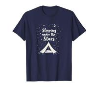 Dormir sous Les étoiles : Aventure de Camping Confortable T-Shirt, Homme, Bleu Marine, L