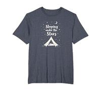 Dormir sous Les étoiles : Aventure de Camping Confortable T-Shirt, Homme Grandes Tailles, Bleu Chiné, 2X Tall