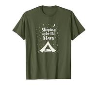 Dormir sous Les étoiles : Aventure de Camping Confortable T-Shirt, Homme, Olive, L