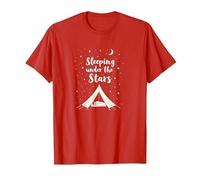 Dormir sous Les étoiles : Aventure de Camping Confortable T-Shirt, Homme, Rouge, M