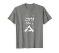 Dormir sous Les étoiles : Aventure de Camping Confortable T-Shirt, Homme, Vert Kaki chiné, L