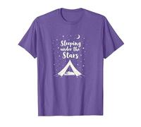 Dormir sous Les étoiles : Aventure de Camping Confortable T-Shirt, Homme, Violet Chiné, L