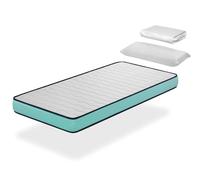 DORMISSIMO Promo Confort Pack Matelas pour enfant 80 x 160 cm Hauteur 14 cm H2 + 1 oreiller en mousse à mémoire de forme 80 x 35 cm + 1 protège-matelas 80 x 160 cm