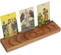 Dormitology Tarot Porte-cartes en bois phase de la lune, support de sorcière méditation oracle-lénormand, affichage des cartes d'affirmation quotidienne, accessoires de lecture de tarot, autel païen,