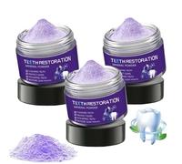 Dormorna 3 PC Poudre Dentaire Violette,50g Poudre Blanchiment Dents,Minérale Blanchiment Dentaire Naturel,Teeth Whitening Powder Efficace contre les Taches,Renforce Dents et Gencives,Haleine Fraîche