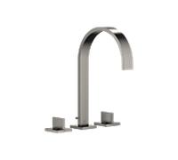 Dornbracht MEM Mélangeur de lavabo à trois trous avec rosaces individuelles, avec garniture d'écoulement, saillie 200mm, 20715782-99, Couleur: foncé Platine mat