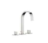 Dornbracht MEM Mélangeur de lavabo à trois trous avec rosaces individuelles, avec garniture d'écoulement, saillie 165mm, 20713782-06, Couleur: Platine Mat