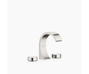 Dornbracht CYO Mélangeur de lavabo à trois trous avec garniture d'écoulement, sans élément de design, saillie 133mm, 20710811-06, Couleur: Platine Mat