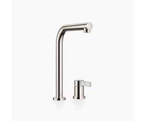 Dornbracht ELIO Mélangeur à deux trous avec rosaces individuelles Becs avec embout pivotant à 20°, saillie 235mm, 32800790-08, Couleur: platine