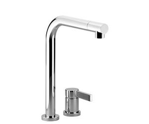 Dornbracht Elio Mitigeur a deux trous avec rosaces individuelles et bec rotatif Chrome 32800790-00