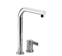 Dornbracht Elio Mitigeur de cuisine 2 trous avec rosaces avec bec orientable chrome 32800790-00