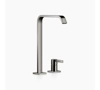 Dornbracht IMO Mitigeur de lavabo à deux trous avec bec haut, sans garniture de vidage, saillie 220mm, 29218671-19, Couleur: Chrome foncé