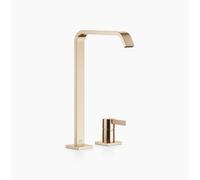 Dornbracht IMO Mitigeur de lavabo à deux trous avec bec haut, sans garniture de vidage, saillie 220mm, 29218671-27, Couleur: Light Gold brossé