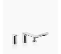 Dornbracht LISSÉ Mitigeur monocommandé pour baignoire à trois trous pour montage sur bord de baignoire ou de carrelage, 27412845-93, Couleur: Chrome brossé