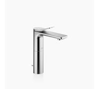 Dornbracht LISSÉ Mitigeur monocommandé pour lavabo avec pied surélevé, avec garniture d'écoulement, saillie 130mm, 33506845-93, Couleur: Chrome brossé