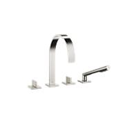 Dornbracht MEM Mitigeur de bain à 4 trous pour montage sur bord de baignoire ou sur bord de carrelage, saillie 220mm, 27532782-06, Couleur: Platine Mat