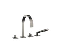 Dornbracht MEM Mitigeur de bain à 4 trous pour montage sur bord de baignoire ou sur bord de carrelage, saillie 220mm, 27532782-99, Couleur: foncé Platine mat
