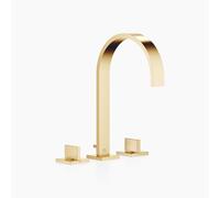 Dornbracht MEM Mélangeur lavabo 3 trous avec rosaces simples, avec vidage automatique, saillie 200 mm, 20715782-28, Couleur: Laiton brossé