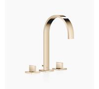 Dornbracht MEM Mélangeur de lavabo à trois trous avec rosaces individuelles, avec garniture d'écoulement, saillie 200mm, 20715782-47, Couleur: Champagne