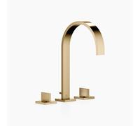 Dornbracht MEM Mélangeur de lavabo à trois trous avec rosaces individuelles, avec garniture d'écoulement, saillie 200mm, 20715782-39, Couleur: Dark Brass brossé