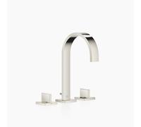 Dornbracht MEM Mélangeur de lavabo à trois trous avec rosaces individuelles, avec garniture d'écoulement, saillie 165mm, 20713782-08, Couleur: platine