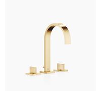 Dornbracht MEM Mélangeur de lavabo à trois trous avec rosaces individuelles, avec garniture d'écoulement, saillie 165mm, 20713782-28, Couleur: Laiton brossé