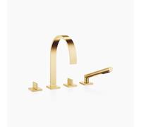 Dornbracht MEM Mitigeur de bain à 4 trous pour montage sur bord de baignoire ou sur bord de carrelage, saillie 220mm, 27532782-28, Couleur: Laiton brossé