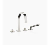 Dornbracht MEM Mitigeur de bain à 4 trous pour montage sur bord de baignoire ou sur bord de carrelage, saillie 220mm, 27532782-06, Couleur: Platine Mat