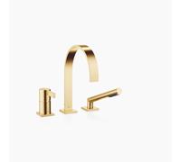 Dornbracht MEM Mitigeur monocommandé pour bain à trois trous pour montage sur bord de baignoire ou sur bord de carrelage, saillie 220mm, 27412782-28, Couleur: Laiton brossé