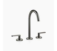 Dornbracht META Mélangeur de lavabo à trois trous avec garniture d'écoulement, saillie 168mm, 20713661-19, Couleur: Chrome foncé