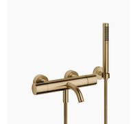 Dornbracht META Mitigeur monocommandé pour bain, pour montage mural, avec flexible de douche, saillie 210mm, 34234979-39, Couleur: Dark Brass brossé